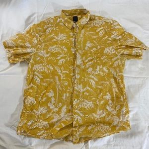 h&m floral yellow shirt